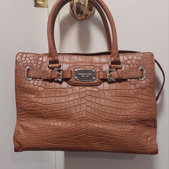 ❤️SALE! MICHAEL KORS Crocodile Embossed Hamilton Satchel - Picture 3 of 17